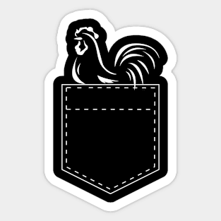 Cute and Funny Chicken in a Pocket  Chicken Lovers Sticker